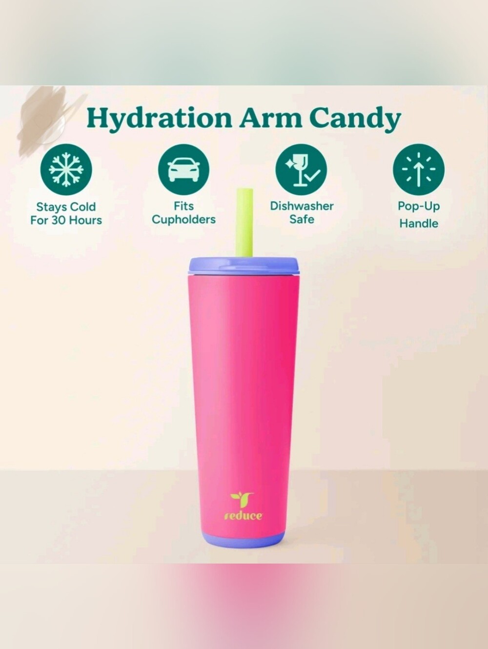 Reduce Pink Halo Tumbler 22 OZ - Picture 4 of 6